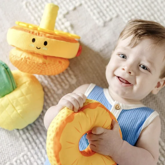Yellow, Fabric, Melissa & Doug Multi-Sensory Pineapple Soft Stacker Infant Toy - Picture 2 of 4